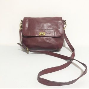 Fossil Burgundy Leather Crossbody Purse